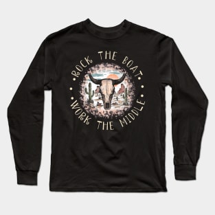 Rock The Boat. Work The Middle Cactus Leopard Bull Long Sleeve T-Shirt